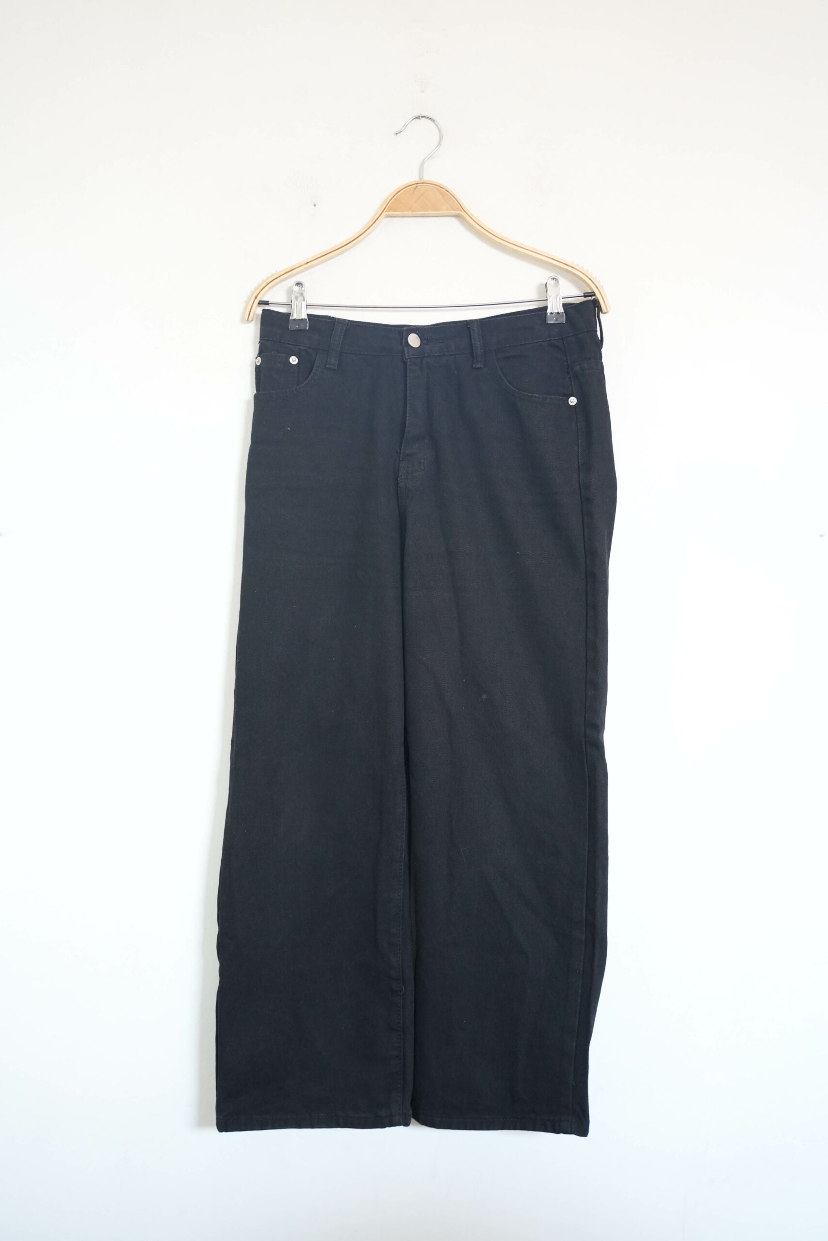 Black Wide Leg Denim Pant