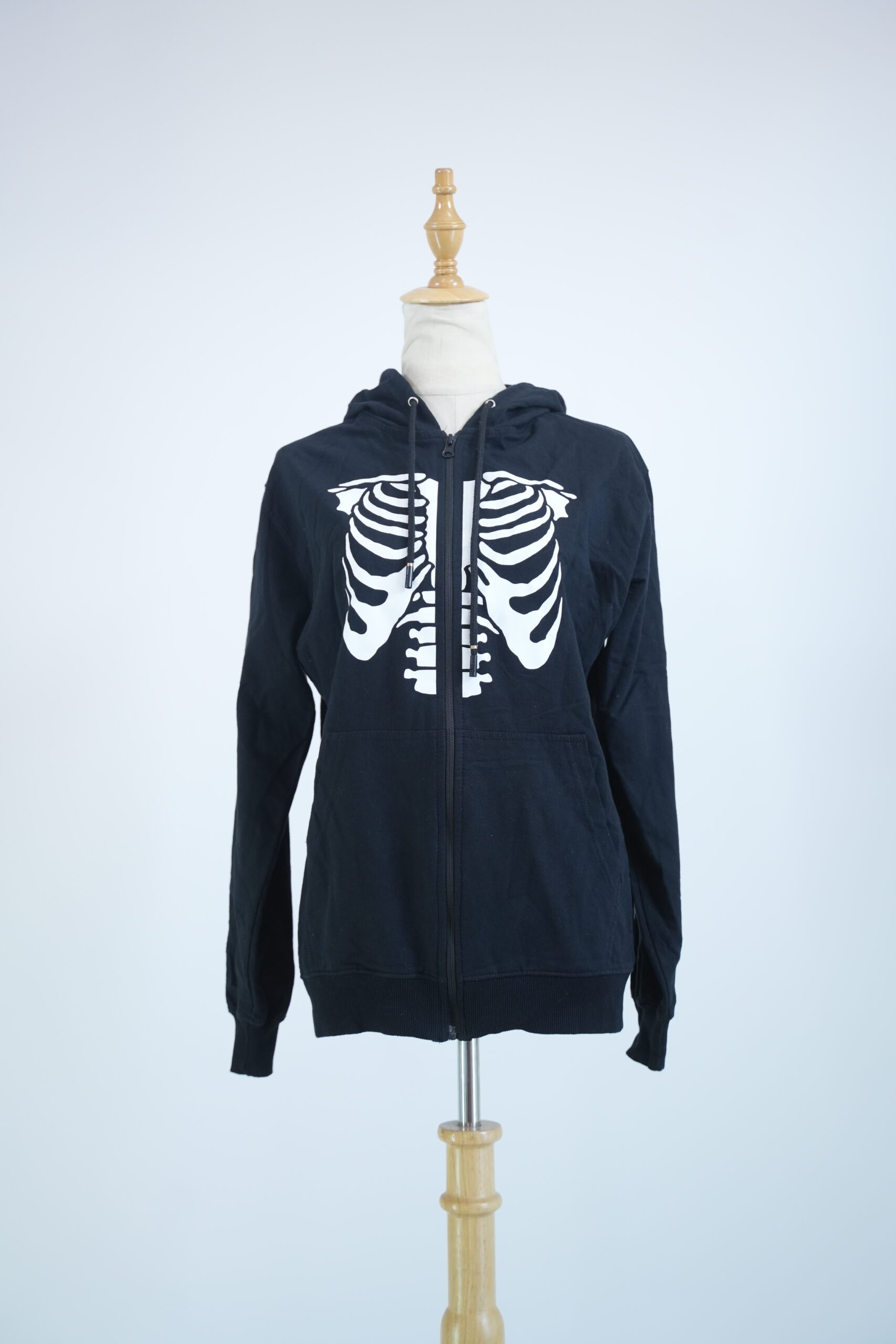 Black Rib Cage Hoodie