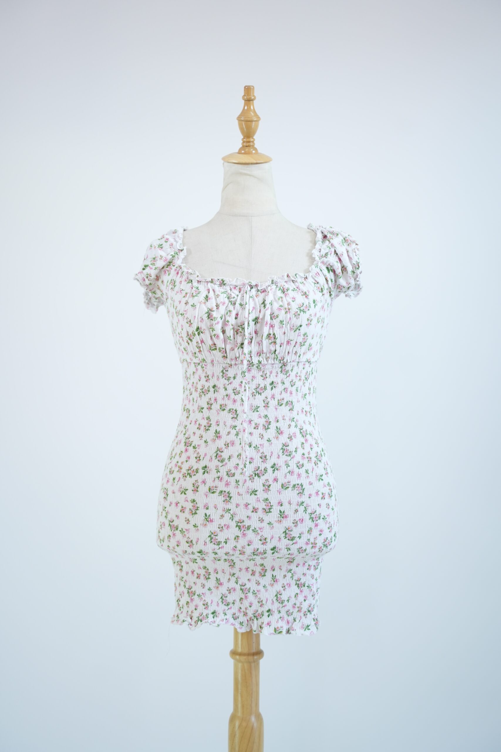 White Floral Summer Dress for Women