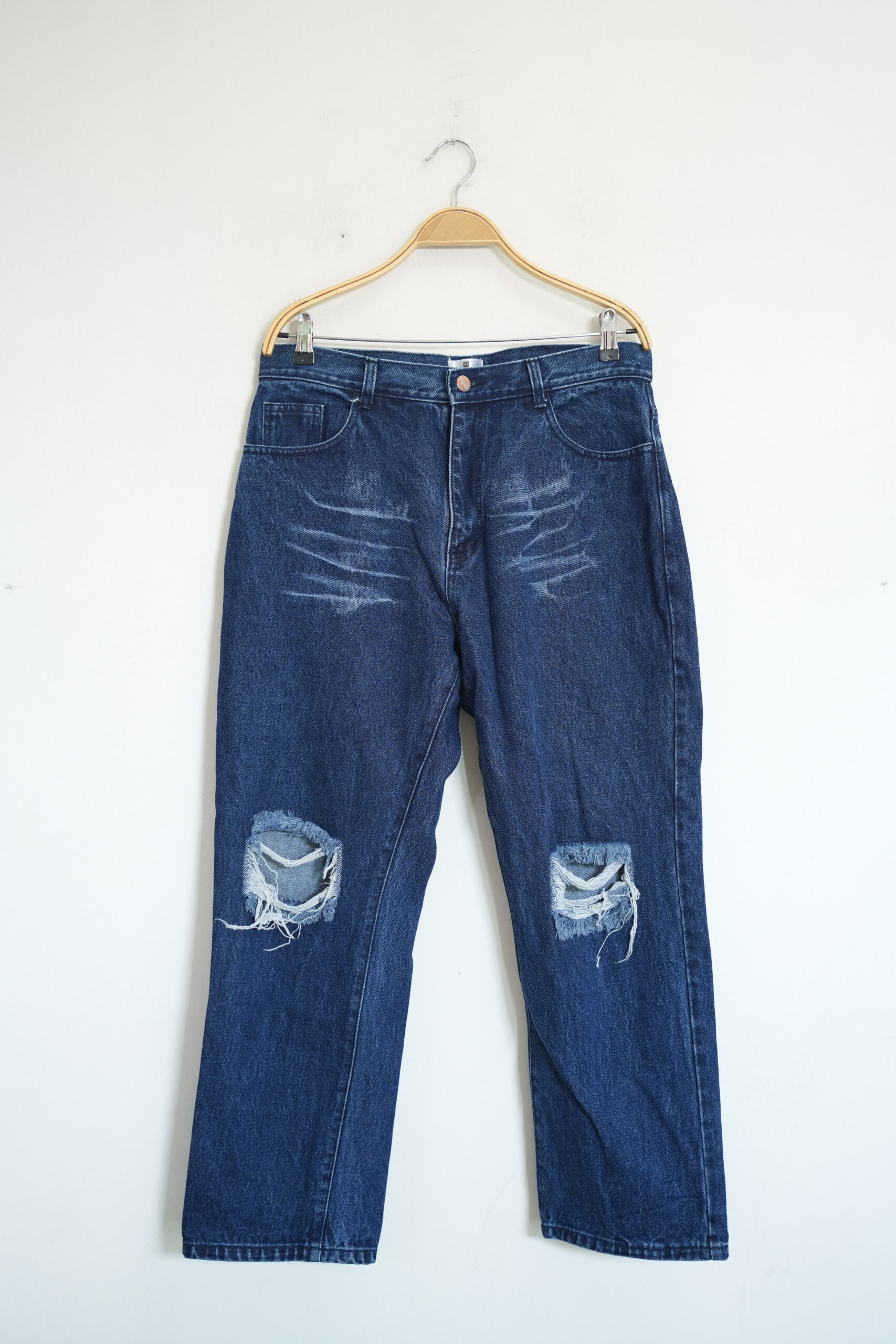 Dark Blue Distressed Jeans