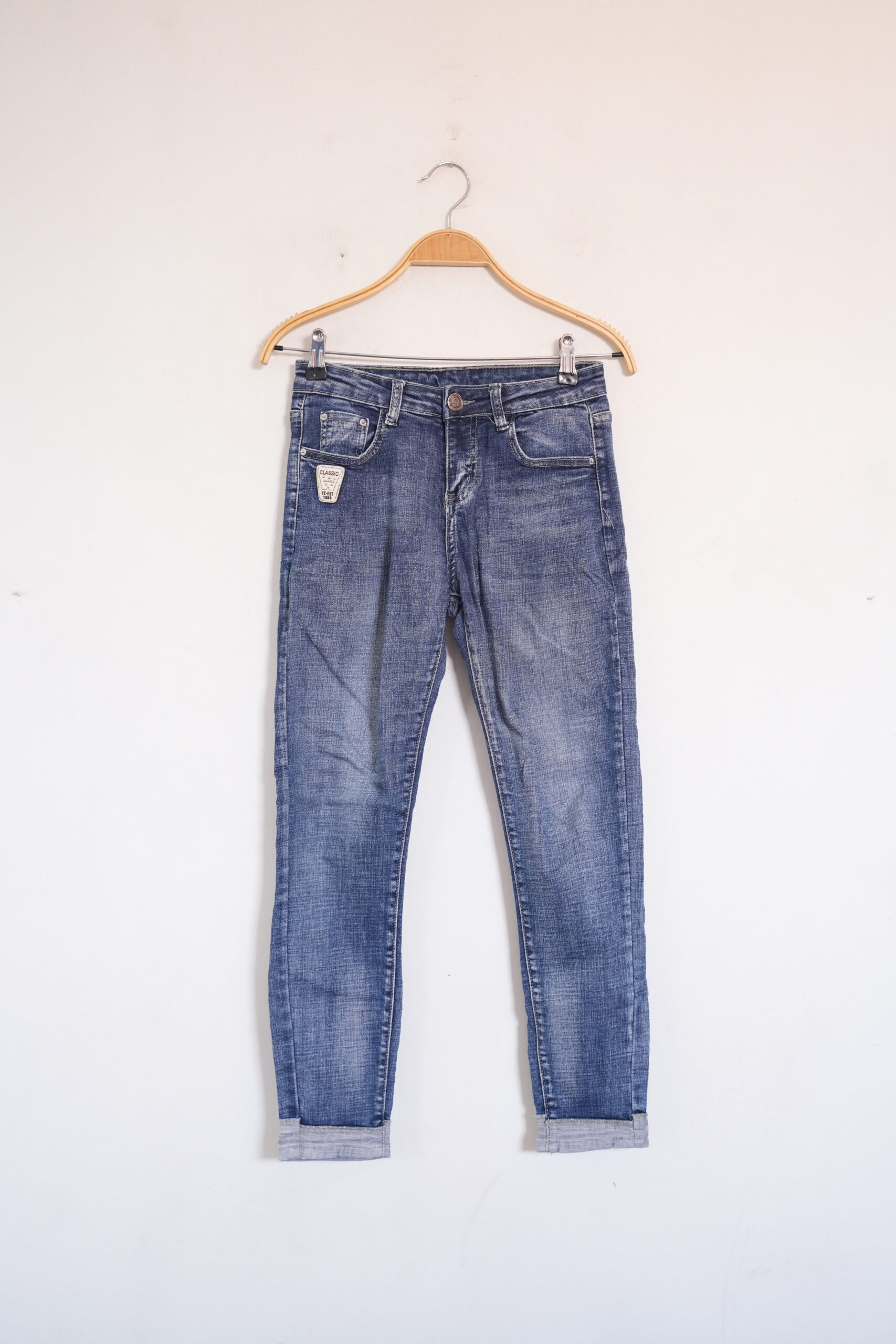 Acid Wash High-Waist Jeans