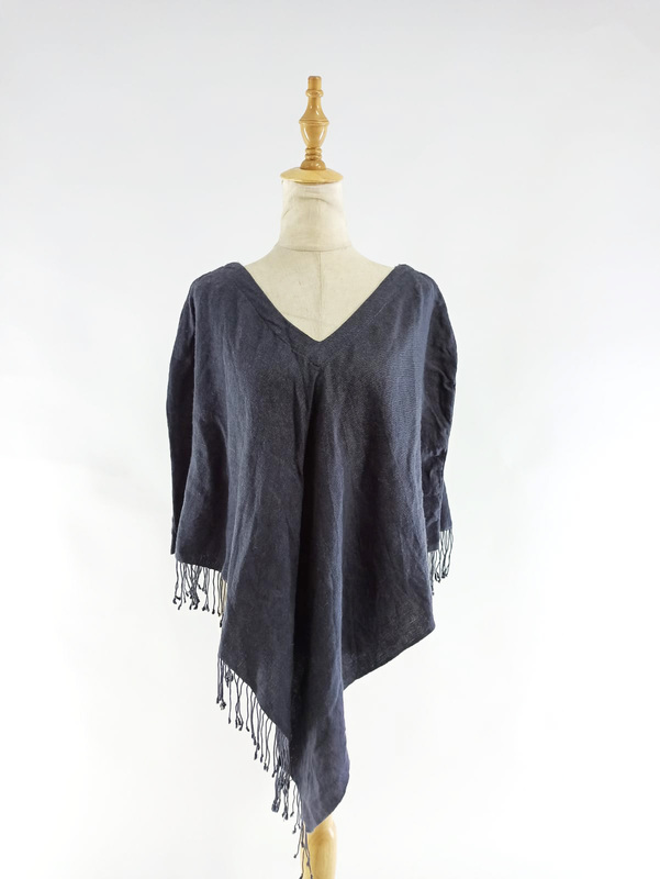 Bluish Grey Soft Poncho