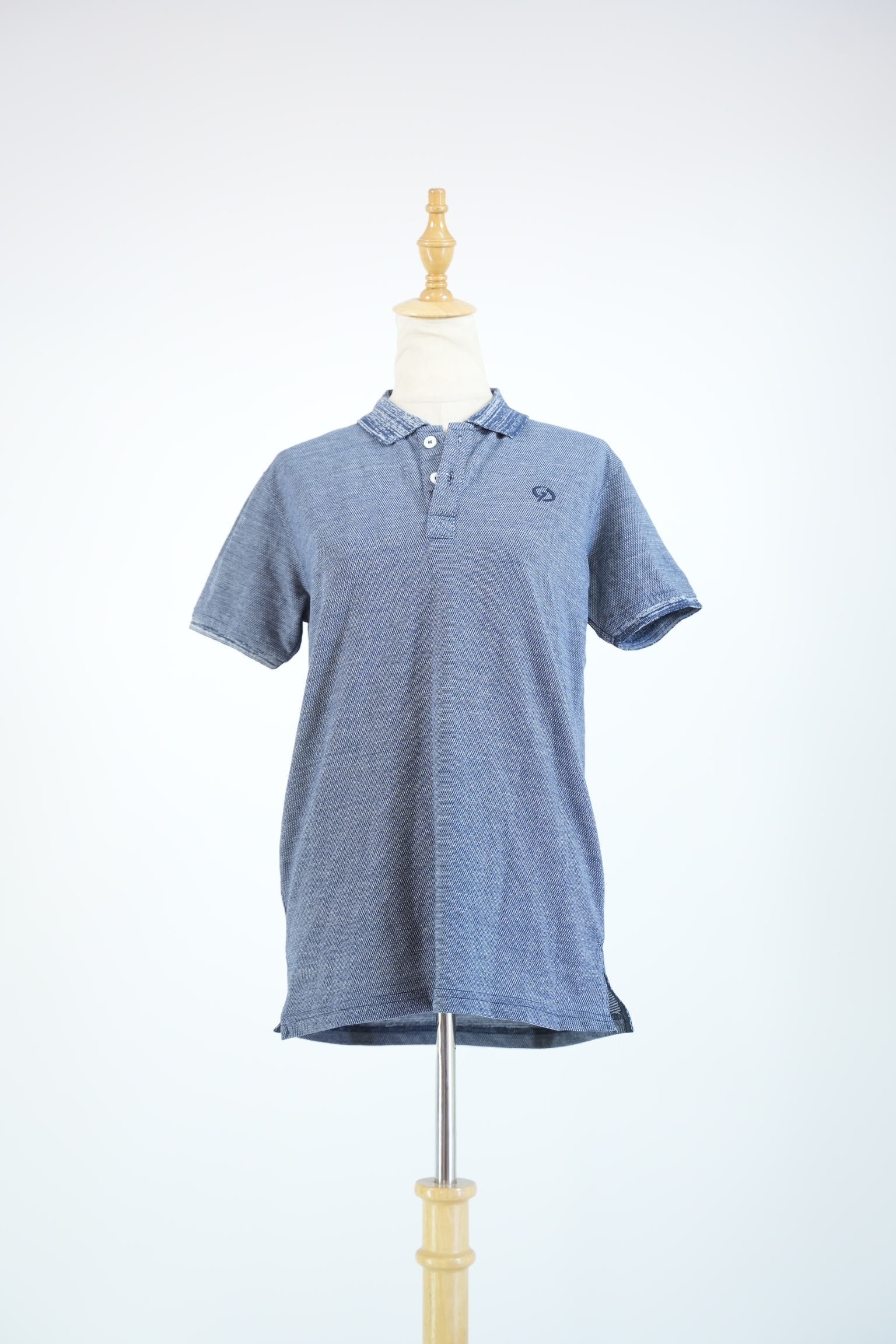 Navy Blue Collard T-Shirt(For Men)