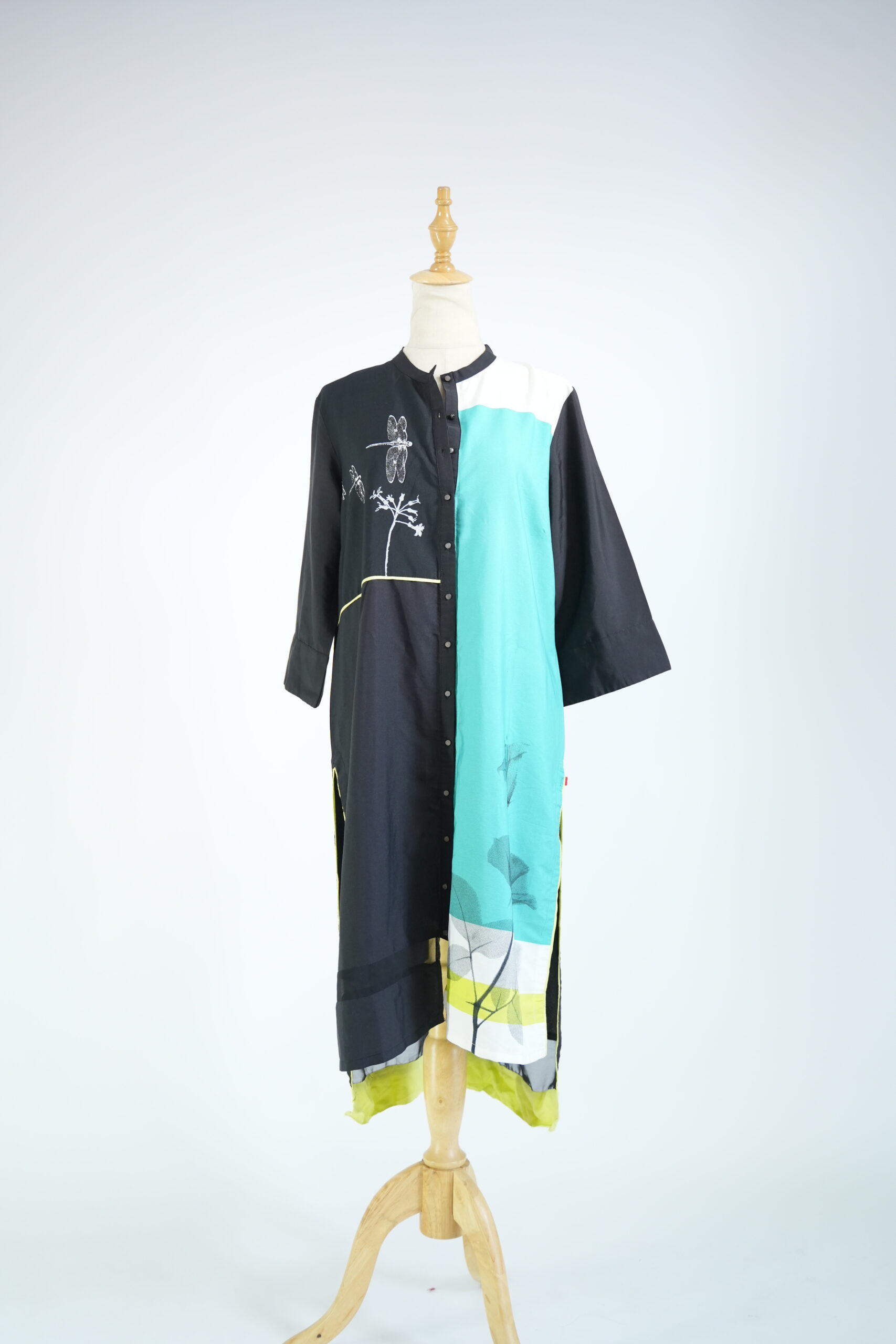 Green and Black Kurta Top