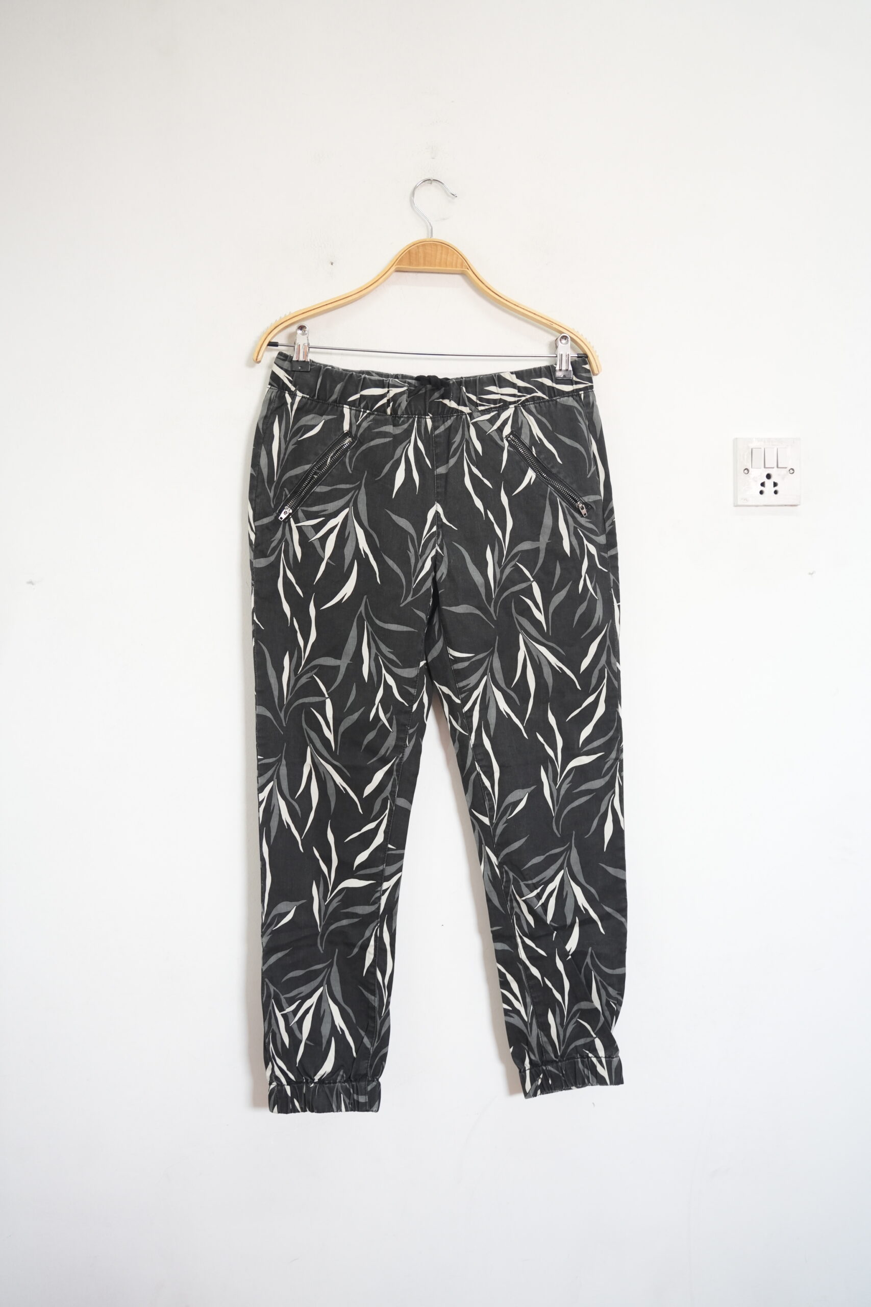 Grey and White Patterned Joggers