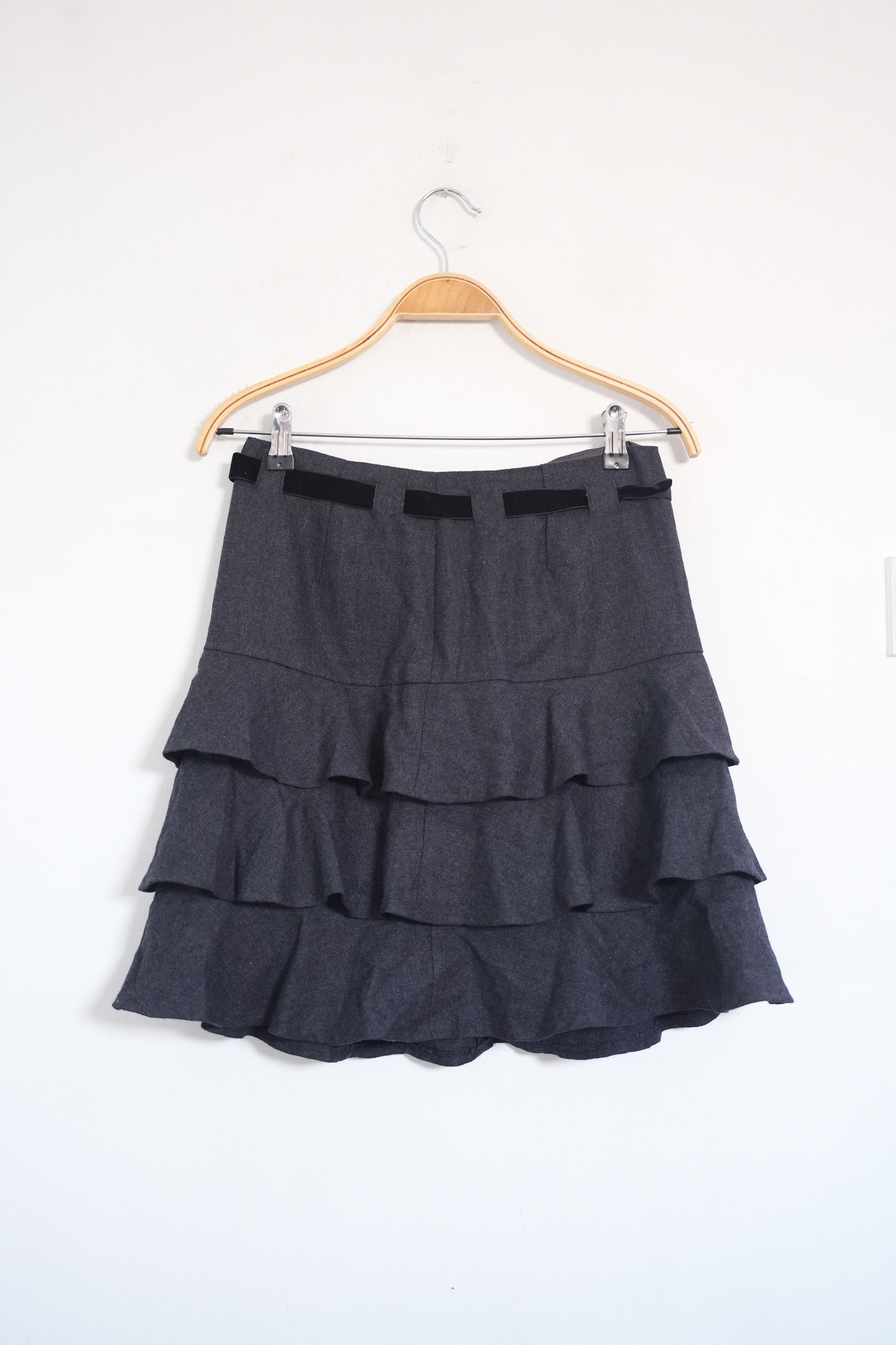 Grey Ruffle Skirt
