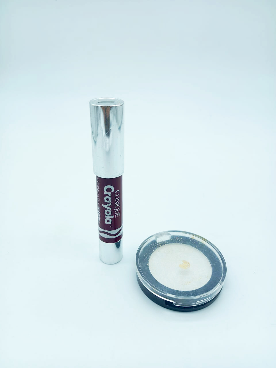 Savvy Silver Eyeshadow and Clinique Crayola Moisturizing Lip Color Balm