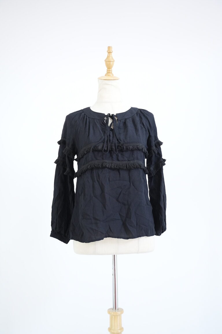 Black Ruffle Top for Women