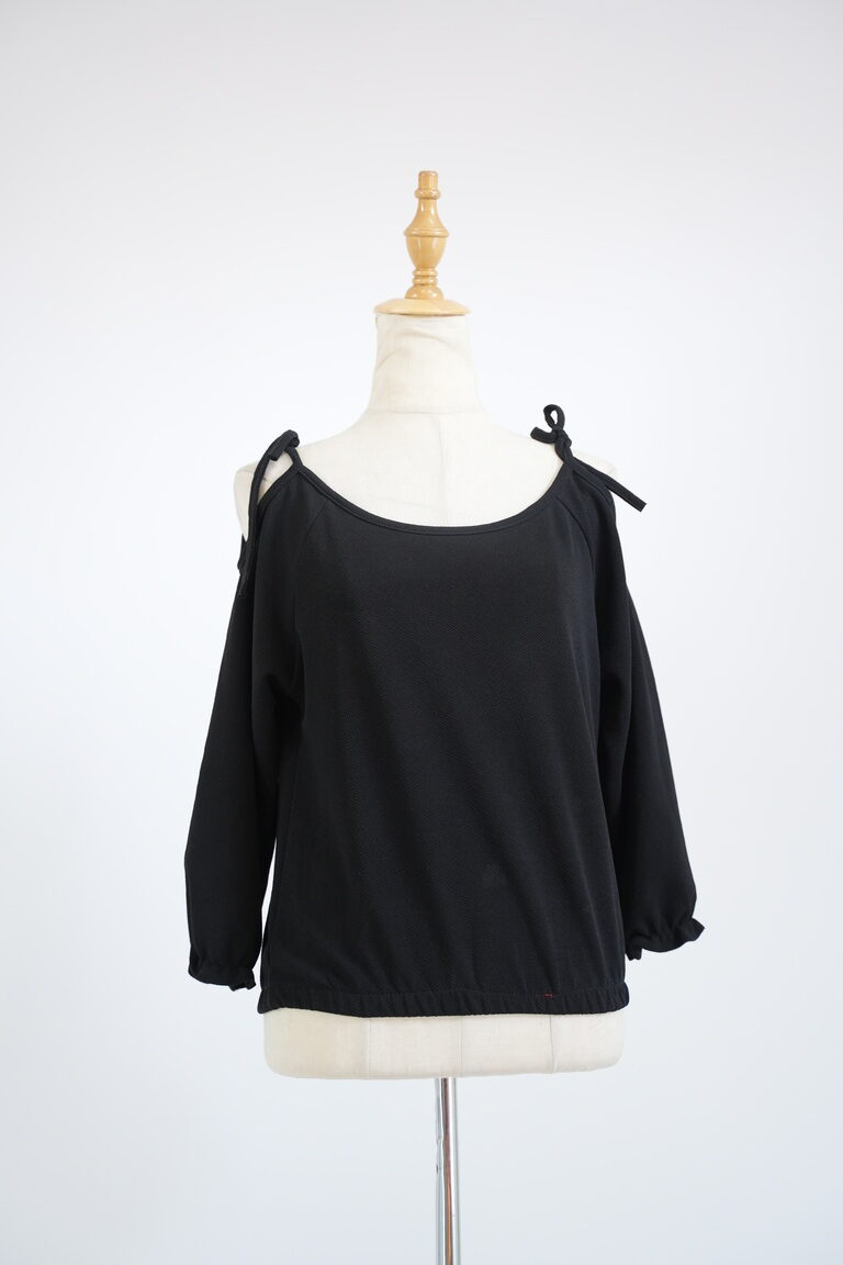 Black Cold Shoulder Top for Women