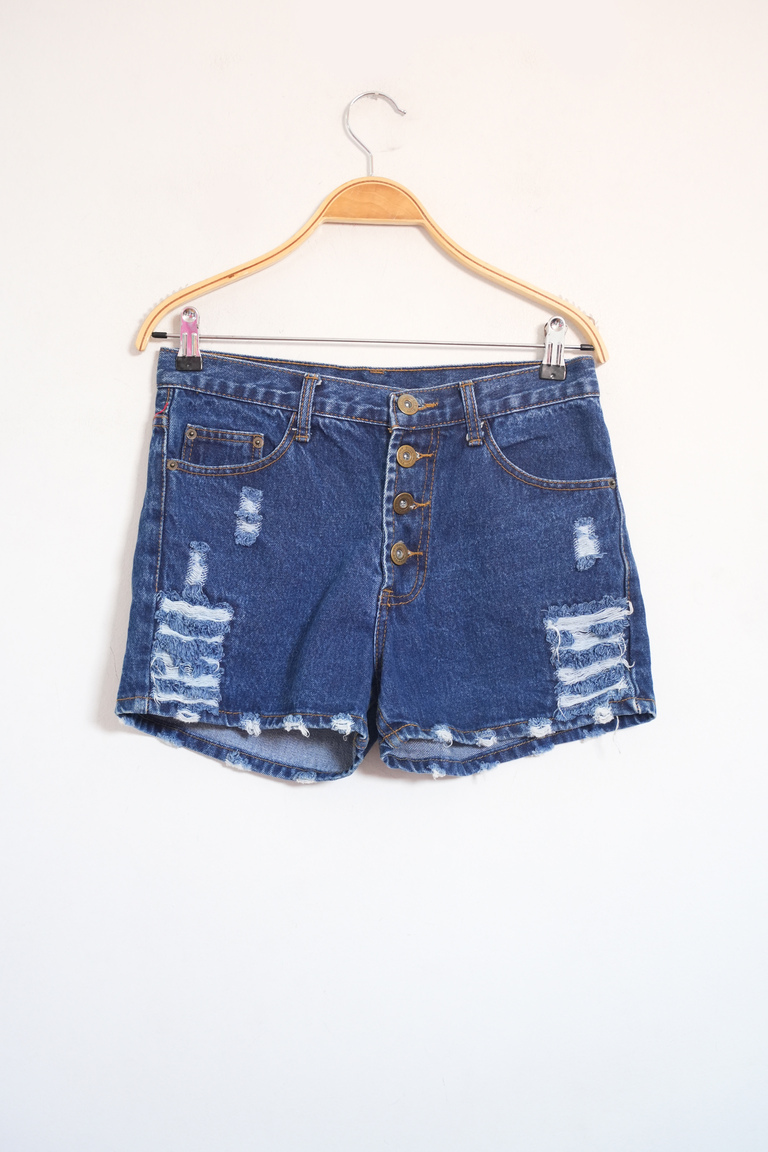 Blue Ripped Shorts for Women (New)