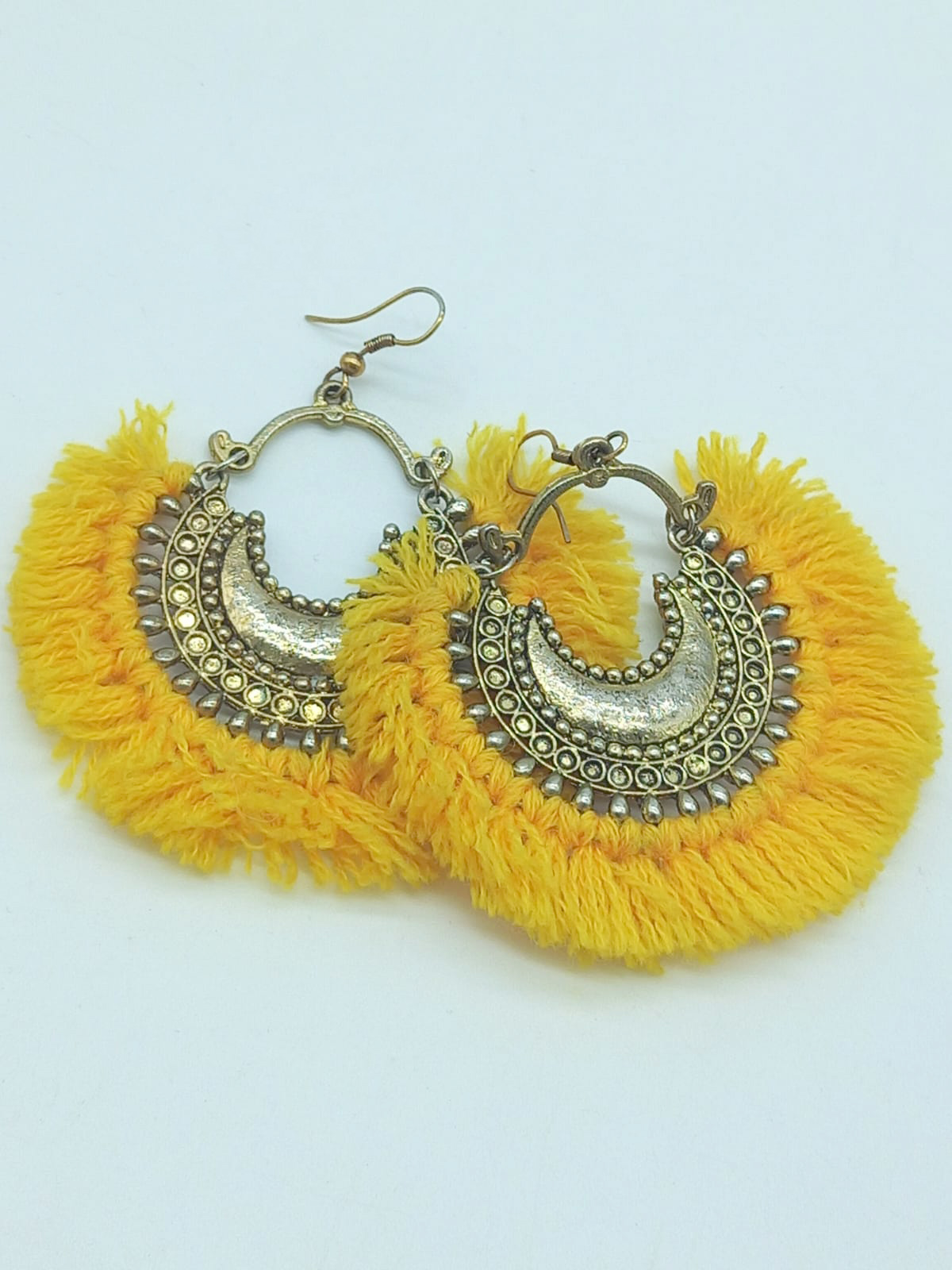 Yellow Earrings and Silver Hoops for Women (COMBO DEAL)
