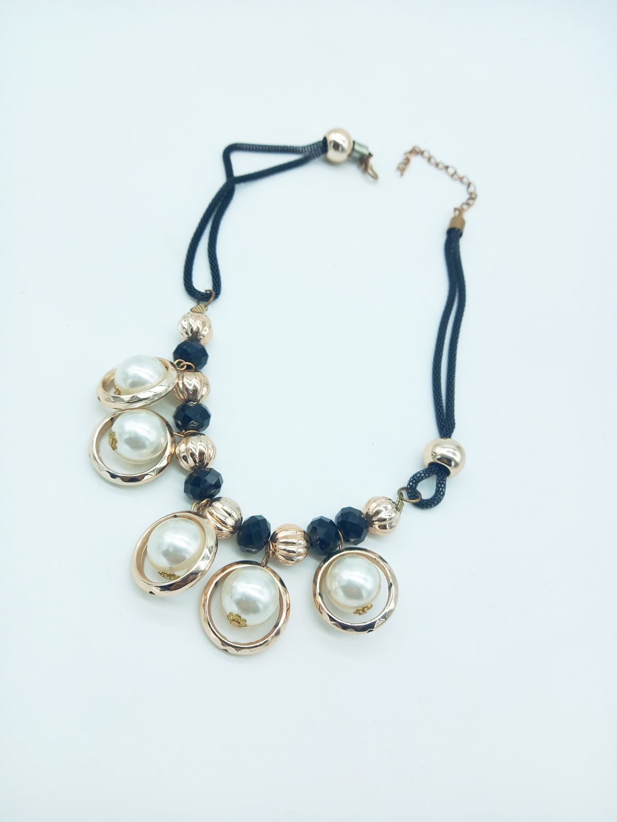 Golden Pearl Dangling Necklace for Women
